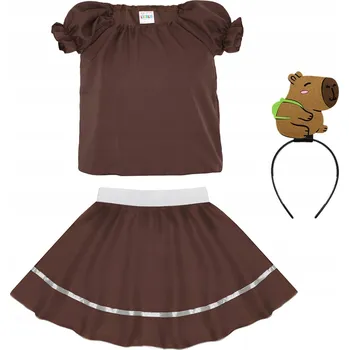 KOSTÝM KAPYBARA ZVÍŘECÍ KOSTÝM HNĚDÝ 134-140 4dílná