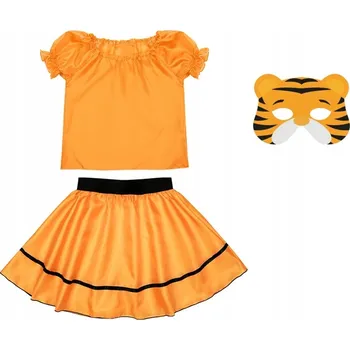 Karnevalový kostým KOSTÝM TYGR TYGŘÍK SUKNĚ MASKA 134-140