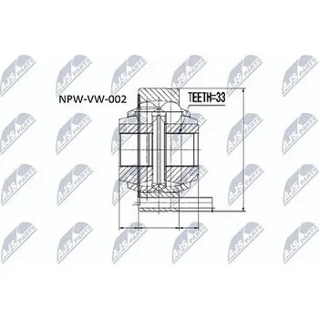 Poloosa kola Sada kloubů pro hnací hřídel NTY NPW-VW-002