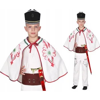 Karnevalový kostým KOSTÝM GÓRAL ZBOJNÍK KALHOTY PLÁŠTĚNKA PAS 116-128