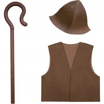 Karnevalový kostým KOSTÝM PASTÝŘ, KOSTÝM PASTÝŘE NA VÁNOČNÍ HRY, VESTA, ČEPICE, HŮL, VELIKOST 98-110