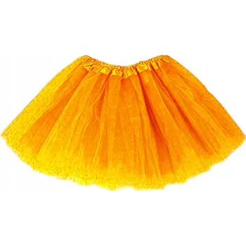 Dámská sukně TYLOVÁ SUKNĚ TŘÍVRSTVÁ NEONOVĚ ORANŽOVÁ 28cm