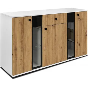 Ložnice FALCO Komoda Premia s lamelovými dvířky dub artisan/bílá