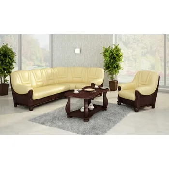 Sedací souprava PYKA Kožená sedací souprava rohová Roma Dřevo: Pyka 11, Hlavní látka: kůže S16