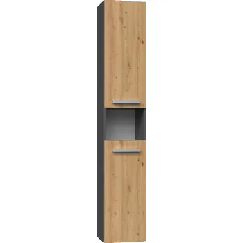 Koupelnový nábytek FALCO Koupelnová vysoká skříňka Noemi III antracit/dub artisan