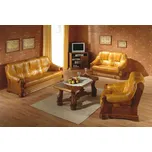 PYKA Kožená sedací souprava Božena 3+2+1 rozkládací Dřevo: Pyka 11, Hlavní látka: kůže S16