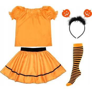 Karnevalový kostým KOSTÝM DÝNĚ NA HALLOWEEN PLES PODZIMU ZELENINA 134-140 4 díly