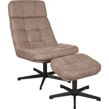 Křeslo LABEL51 Otočné křeslo s podnožkou ALVAR hnědé CH-73.028