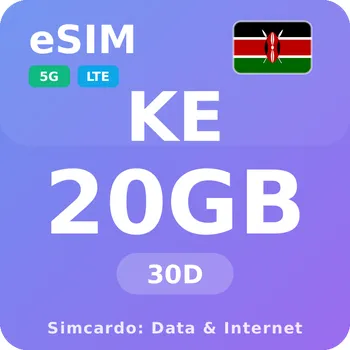 SIM karta Keňa Mobilní Internet - eSIM 20GB 30 dní datová SIM karta