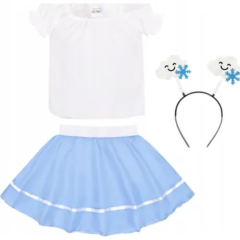 Karnevalový kostým KOSTÝM SNĚHURKA, KARNEVALOVÝ SNĚHOVÁ VLOČKA, ZIMNÍ PŘEVLEK, PRVNÍ ZIMNÍ DEN, VELIKOST 98-110