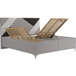 BLANAŘ Manželská postel Astrid 180x200 šedá, bez matrace