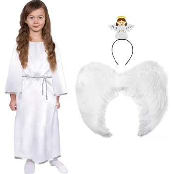 Karnevalový kostým KOSTÝM ANDĚLÍČEK ALBA ŠATY ANDĚL ČELENKA 98-110