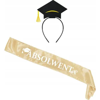 Party dekorace SADA ABSOLVENT: ŠERPA, ČELENKA - PROMOCE, UKONČENÍ ŠKOLY - PRO ŽÁKA, ABSOLVENTKU - 3 DÍLY