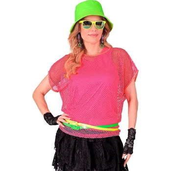 Karnevalový kostým Síťované růžové triko Dámská velikost: L/XL