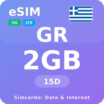 SIM karta Řecko Mobilní Internet - eSIM 2GB 15 dní datová SIM karta