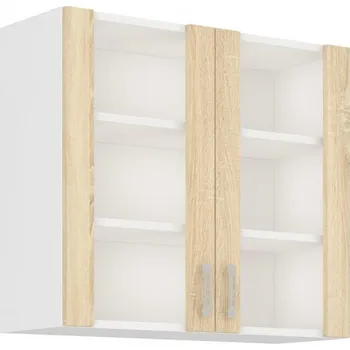 Kuchyňská skříňka FALCO Sára horní skříňka 80GS bílá/dub sonoma/sklo