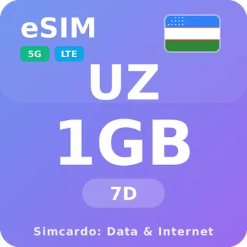 SIM karta Uzbekistán Mobilní Internet - eSIM 1GB 7 dní datová SIM karta