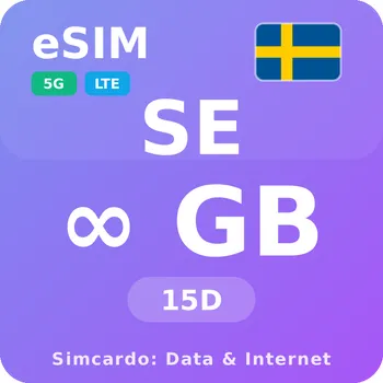 SIM karta Švédsko Neomezený Mobilní Internet - eSIM 15 dní datová SIM karta (esims_UL_15D_SA_V2)
