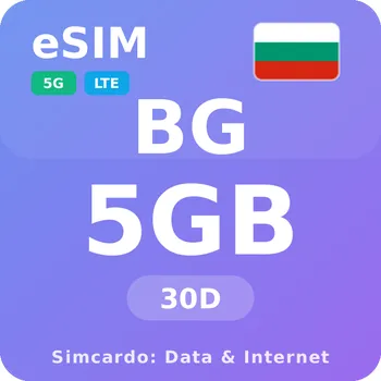 SIM karta Bulharsko Mobilní Internet - eSIM 5GB 30 dní datová SIM karta