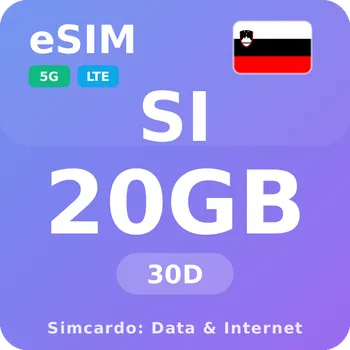 SIM karta Slovinsko Mobilní Internet - eSIM 20GB 30 dní datová SIM karta