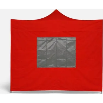 Zahradní altán 3m boční plachta nůžkový stan s oknem barva Červená