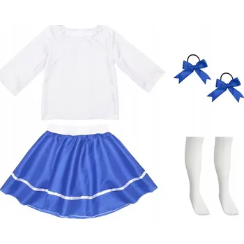 Karnevalový kostým KOSTÝM OUTFIT SUKNĚ BÍLO-MODRÁ 134-140