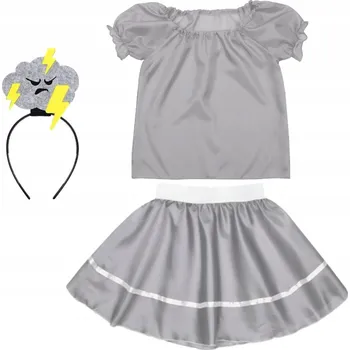 Karnevalový kostým KOSTÝM BOUŘKA POČASÍ SUKNĚ ČELENKA 134-140 4 díly