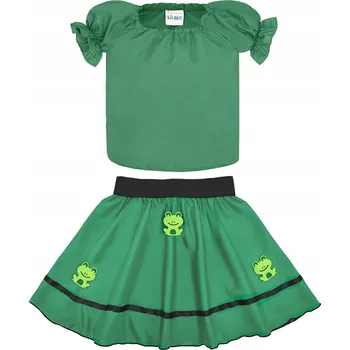 Karnevalový kostým KOSTÝM ŽABIČKA OBLEČEK ŽÁBA PŘEVLEK PLES JARNÍ SUKNĚ HALENKA 116-128