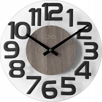Hodiny EFEKTNÍ SKLENĚNÉ KULATÝ HODINY NÁSTĚNNÉ JVD HT098.4 32 cm