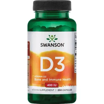 Zdraví Swanson High Potency Vitamin D3 Doplněk stravy s obsahem vitaminu D3 250 ks, kapsle, 400 IU (10 mcg)