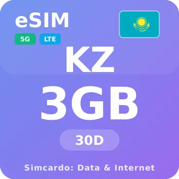 SIM karta Kazachstán Mobilní Internet - eSIM 3GB 30 dní datová SIM karta