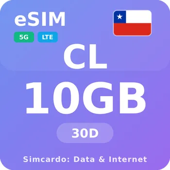 SIM karta Chile Mobilní Internet - eSIM 10GB 30 dní datová SIM karta