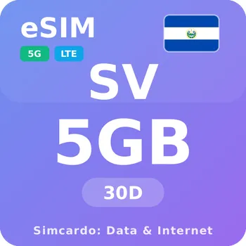SIM karta Salvador Mobilní Internet - eSIM 5GB 30 dní datová SIM karta