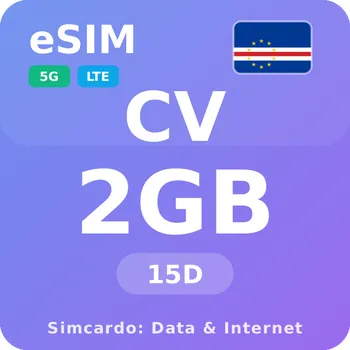 SIM karta Kapverdy Mobilní Internet - eSIM 2GB 15 dní datová SIM karta