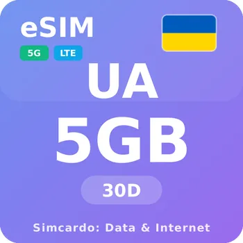 SIM karta Ukrajina Mobilní Internet - eSIM 5GB 30 dní datová SIM karta