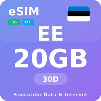 SIM karta Estonsko Mobilní Internet - eSIM 20GB 30 dní datová SIM karta