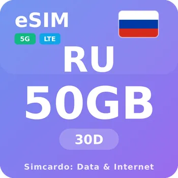SIM karta Rusko Mobilní Internet - eSIM 50GB 30 dní datová SIM karta