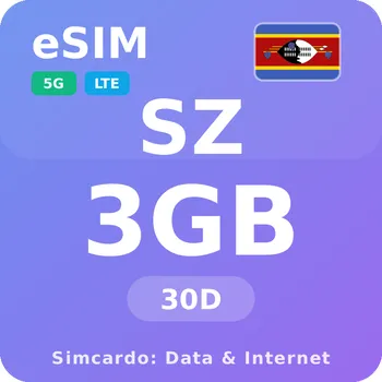 SIM karta Svazijsko Mobilní Internet - eSIM 3GB 30 dní datová SIM karta