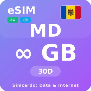SIM karta Moldavsko Neomezený Mobilní Internet - eSIM 30 dní datová SIM karta