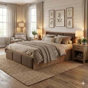 Postel POSTEL 120x200 DUB KRAFT ZLATÝ + ÚLOŽNÝ PROSTOR + ČALOUNĚNÉ PANELY HNĚDÉ