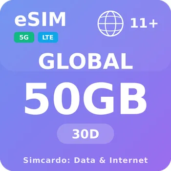 SIM karta 11 Zemí Mobilní Internet - eSIM 50GB 30 dní datová SIM karta (esims_50GB_30D_REUX_V2)