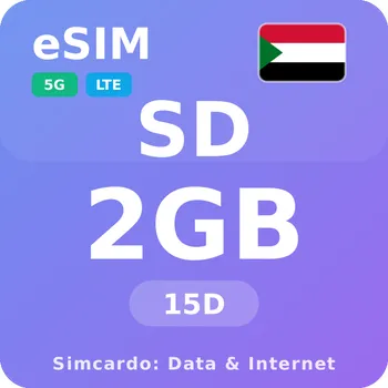 SIM karta Súdán Mobilní Internet - eSIM 2GB 15 dní datová SIM karta