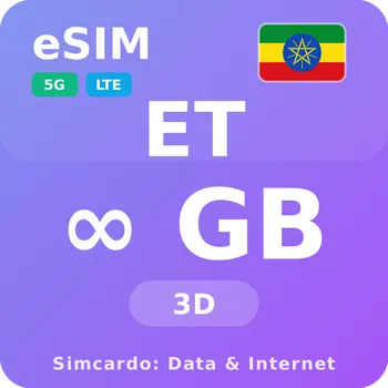 SIM karta Etiopie Neomezený Mobilní Internet - eSIM 3 dní datová SIM karta (esims_ULP_3D_ES_V2)