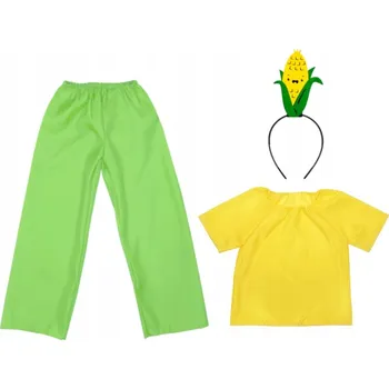 Karnevalový kostým KOSTÝM KUKUŘICE PŘEVLEK ZELENINA 98-110 4 díly