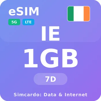 SIM karta Irsko Mobilní Internet - eSIM 1GB 7 dní datová SIM karta