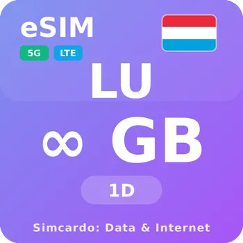 SIM karta Lucembursko Neomezený Mobilní Internet - eSIM 1 dní datová SIM karta (esims_ULE_1D_LT_V2)