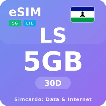 SIM karta Lesotho Mobilní Internet - eSIM 5GB 30 dní datová SIM karta