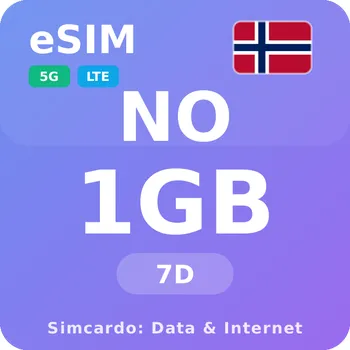 SIM karta Norsko Mobilní Internet - eSIM 1GB 7 dní datová SIM karta