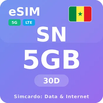 SIM karta Senegal Mobilní Internet - eSIM 5GB 30 dní datová SIM karta