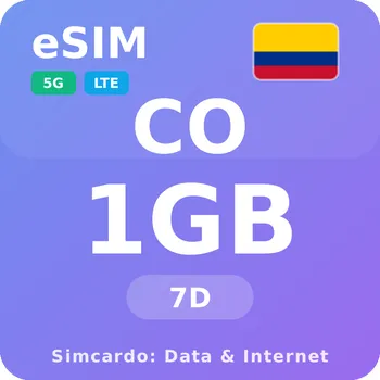 SIM karta Kolumbie Mobilní Internet - eSIM 1GB 7 dní datová SIM karta